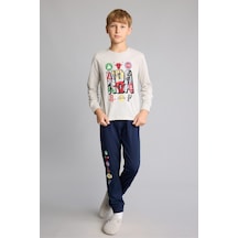 Defacto Nba Lisanslı Baskılı Pijama Takımı Erkek Çocuk I3394a826wngr400 Gri-gr400