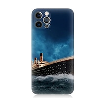 Apple Uyumlu iPhone 12 Pro Uyumlu Fırtınalı Gemi Desenli Silikon Kılıf -
