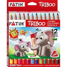 Fatih Jumbo Kuruboya Kalemtraş 12 Renk Fatih Triboo Jumbo Kuru Boya 12 Renk Karton Kutu Kalemtraş Diğer