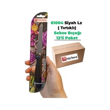 Sürbisa 61004 Sebze Bıçağı Siyah Lz1 Koli 12 Adet Tırtıklı Çok Renkli
