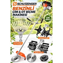 Schutzenger HQ-25 Benzinli Çim Biçme Ot Kesme Makinesi Tek Şanzıman Çapalama Ve Eşeleme Başlığı Dal Zeytin Silkeleme