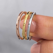 Gümüş 3 Renk Ajda Kadın Yüzük Gümüş 3 Renk Ajda Kadın Yüzük