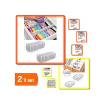 10 Gözlü M Beden Akordiyon Çekmece Düzenleyici + 12 Bölmeli Çekmece Organizer - 2li Set Z8u0p2 Belirtilmemiş