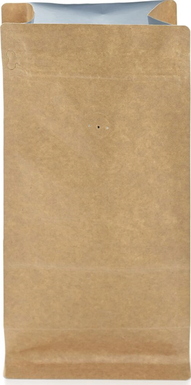Valfli Flat Bottom Kraft Alüminyum Önden Kilitli Ambalaj 12,5x27,5+4,5 Cm-500 Gr. 750 Adet