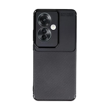 Oppo Reno 11f Uyumlu Kılıf Auto Focus Karbon Kapak - Siyah