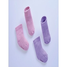 Caramell 2'li Mor-pembe Kışlık Pamuklu Çorap 001
