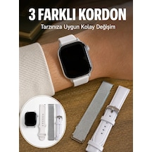 Bluetooth Görüşmeli Dokunmatik Akıllı Saat 3 Farklı Kordon Seçeneği