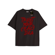 Flood Of Style Siyah Oversize T-shirt Çılgın Özel Tasarım