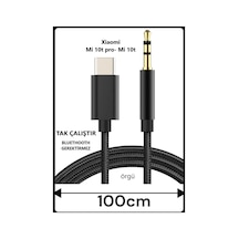 Xiaomi Mi 10t Pro Xiaomi Mi 10t Aux Kablo Type C Aux Kablo Dac Çipli Örgülü Tak Çalıştır