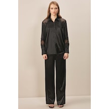 Gömlek Yaka Siyah Saten Gömlek Siyah Gömlek Yaka Siyah Saten Gömlek Siyah