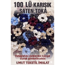 100'lü Karışık Saten Lastikli Toka Seti,hediyelik Kına Gecesi İçin Saten Toka Seti Çok Renkli