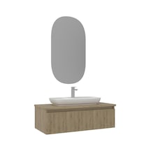 Orka Lentia 100 Cm Meşe Banyo Dolabı Takımı Meşe
