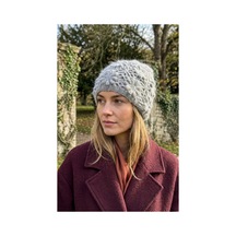 Emybox El Örgüsü Siyah Kadın Bere Tığ İşi Çiçek Motifli Bohem Kışlık Şapka - Vintage Stil Yumuşak Örgü Bere Modeli Gri