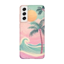 Samsung Galaxy S22 Plus Uyumlu Baskılı Şeffaf Telefon Kılıfı Koleksiyon: Summer Beach Tropical 1