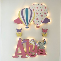 İsme Özel Ahşap Ve Işıklı Kapı Süsü / Duvar Süsü 000