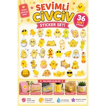 36 Adet Sevimli Civciv Sticker Seti Çocuk Sticker Çıkartma Seti, Defter, Çanta, Laptop Ve Matara Etiketi Çok Renkli