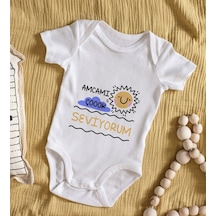 Bitmeyenkartus Bk Kids Amcamı Çok Seviyorum Tasarımlı Bebek Body Zıbın - Model 1 Çok Renkli