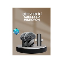 8753tknd 2 Li Kablosuz Yaka Mikrofonu Type-c Ve Lightning Uyumlu Profesyonel Set 893hmng Çok Renkli Çok Renkli