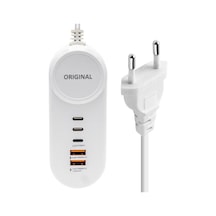 Powermaster Pm-20659 15 Watt 2 Type-c + 2 Usb-a Şarj + Pd Lightning Adaptör Beyaz
