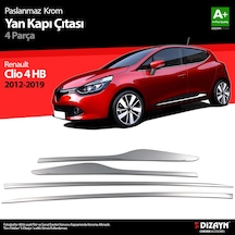 S-Dizayn Renault Clio 4  HB Krom Yan Kapı Çıtası 4 Prç. 2012 Üzeri