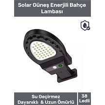 Premium 38 Ledli Beyaz Renk Pratik Kurulur Su Geçirmez Solar Bahçe Sokak Lambası