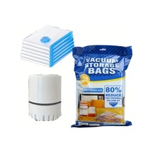 Honeybeeshop 6 Adet 40x60cm Vakumlu Saklama Torbası Ve Elektrikli Pompa İle Kompresyon Çantalari