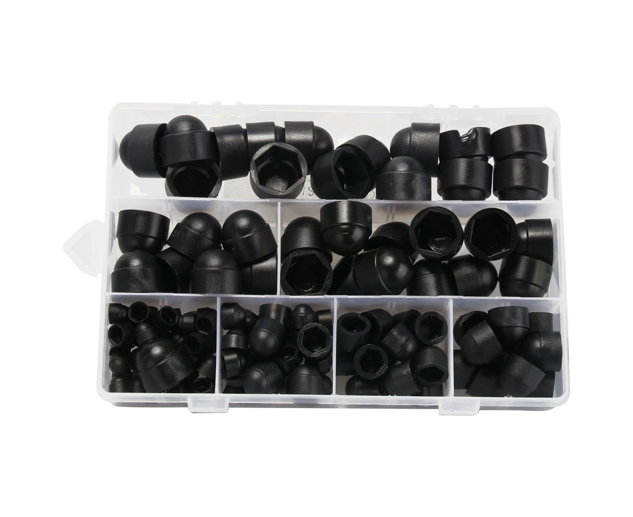 Neevoyu 145 Adet Siyah Plastik Somun Kapakları - M4/m5/m6/m8/m10/m12 Altıgen Tipi, Çocuk Güvenliği Ve Dekorasyon, Depolama Kutusuyla