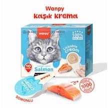 Wanpy Somonlu Kaşık Krema Kedi Ödül Maması 10x16gr