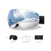 Oldfriend Poat Kayak Gözlüğü Siyah Yeşil Lens Anti Fog Kar Sporları Kışlık