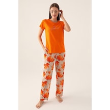 Pierre Cardin P.cardın Kadın Turuncu Kısa Kol Pijama Takımı 8813 001