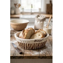 Hasır Rattan Ekmeklik, Meyvelik, Ekmek Sepeti Bread Krem