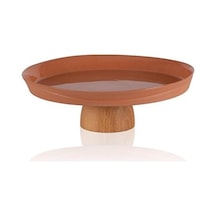 Limoges Ahşap Ayaklı Tabak Terracota 22 Cm Kırmızı