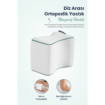Bacak Arası Ortopedik Yastık Diz Arası Visco Yastık 25x19x14 Cm Beyaz