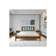 Orion Model Cam Göbeği Puflu Başlıklı Ceviz Renk Çam Ahşap Karyola-79 180 x 200 CM Orion Model Cam Göbeği Puflu Başlıklı Ceviz Renk Çam Ahşap Karyola-79 180 x 200 CM