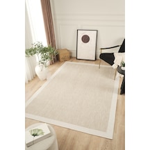 Sisalux 3085 Bej Krem Sisal Dokuma Jüt Kilim Hav Toz Vermez Halı Salon Mutfak Oturma Odası Halısı Bej - Krem