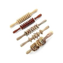 Pazly Ahşap Karın Masajı Bacak Silindiri, 9 Tekerlekli, Beyaz/kırmızı, 270g, 39cm, Hakkili/ofis/sürüş/orta Yaşlı İçin Çok Renkli Masaj Ürünü Çok Renkli