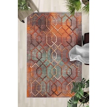 Kaymaz Taban Yıkanabilir Halı Mutfak, Salon, Yatak Odası İçin Modern Dijital Baskı Halı Slnhalı67 - 266 Çok Renkli