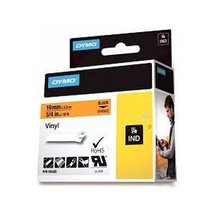 Dymo Rhinopro Vinil 18436 19 MM x 5.5 M Şerit Turuncu - Siyah