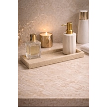 Traverten Dekoratif Tepsi 30x12 Cm Bej Mermer Banyo Kahve Köşesi Mum Tütsü Standı Traverten Dekoratif Tepsi 30x12 Cm Bej Mermer Banyo Kahve Köşesi Mum Tütsü Standı