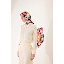 Imannoor Hayat Siyah-sarı Floş Viskon Şal 70x210 Siyah-Sarı