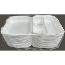 Dağyüce 23/a Tek Kullanımlık Köpük 3 Bölmeli Kapaklı Kase Kutu - 20x24 Cm. - 20 Adetlik 1 Paket