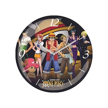 One Piece Sessiz Akar Bombeli Gerçek Cam Duvar Saati Siyah