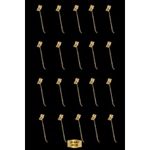 Kanallı Pano Kancası 15 Cm Gold Kaplama Mağaza Raf Askı Kancası 20 Adet