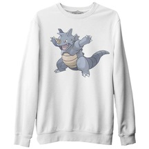 Pokemon - Rhydon Beyaz Kalın Sweatshirt