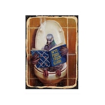 Bedeko Tuvalette Gazete Okuyan Güvercin Hediyelik Ahşap Tablo 35 Cm X 50 Cm