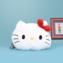 Soft Hello Kitty Figürlü Yastık - Beyaz - 38x40 Cm