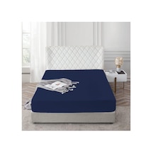 Lastikli%100 Pamuk Penye Çarşaf 140x200 Lacivert, Carsaaff140 Genel