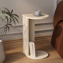 İnarch Dizayn Drop Modern Tasarım Yan Sehpa Kompakt Ve Ergonomik Yan Masa Traverten Krem