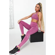Nike Running Fast Dri Fit Leggings Roze Epic Lux Buhar Bariyer Cepli Şekillendirici Toparlayıcı Mor Spor Tayt