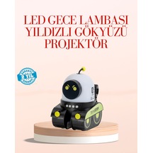Robot Tasarımlı Bluetooth Hoparlörlü Yıldızlı Gökyüzü Projektör - Karışık